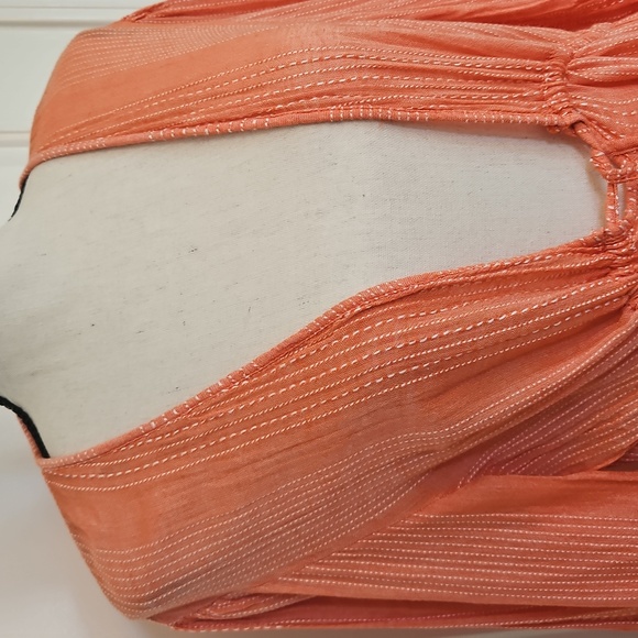 Blue Island Women's Pink Striped V-Neck Tassels Swim Cover Up Boho Dress‎ Small - Picture 2 of 9